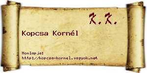 Kopcsa Kornél névjegykártya