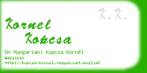 kornel kopcsa business card